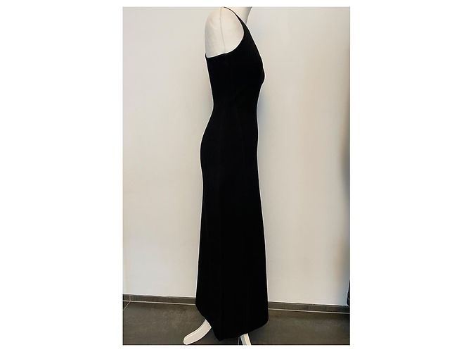 Sportmax Langes schwarzes Rippstrickkleid - Ansicht 9