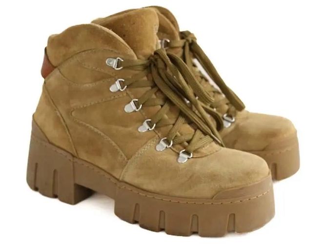 Isabel Marant Stivaletti con lacci kaki Cachi - vista 3
