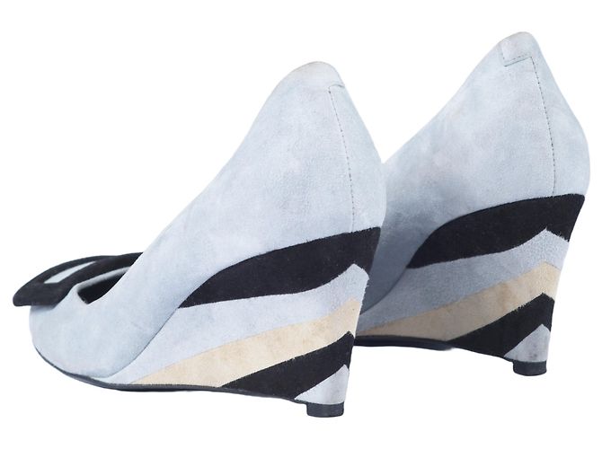Roger Vivier Trompette Schwarze Keilpumps mit Schnalle - Ansicht 3