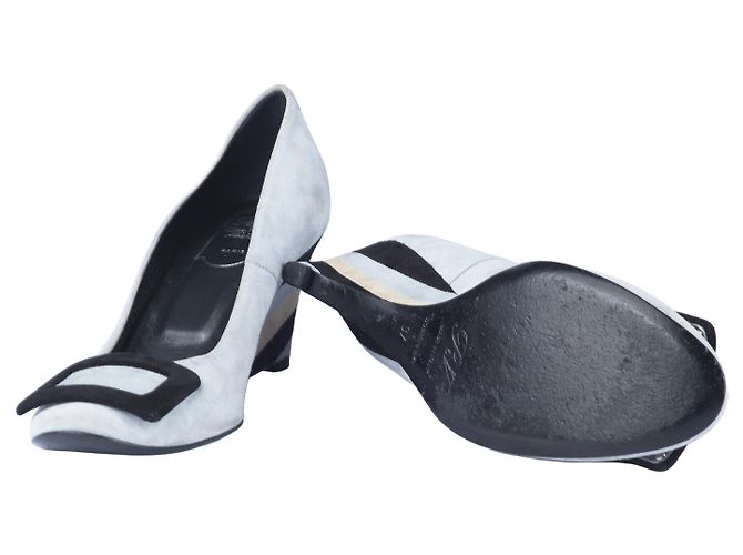 Roger Vivier Trompette Schwarze Keilpumps mit Schnalle - Ansicht 8