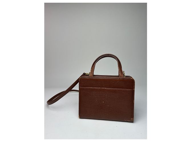 Vintage Courreges 2-Wege-Ledertasche braun - Ansicht 2