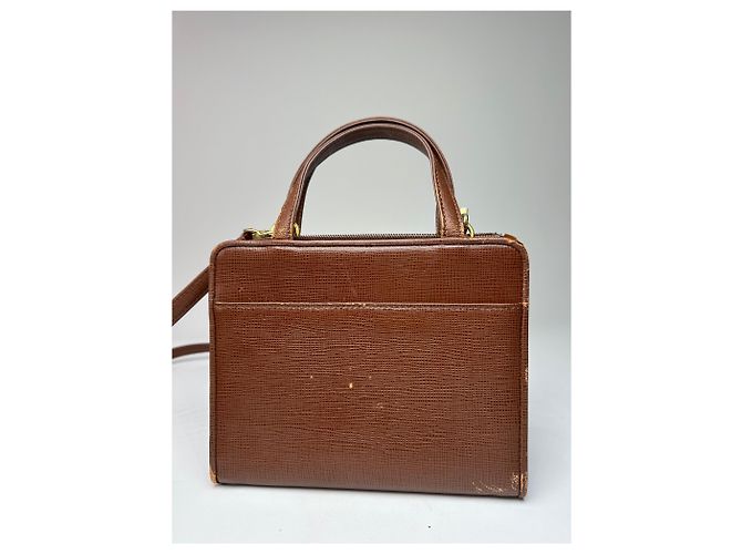 Vintage Courreges 2-Wege-Ledertasche braun - Ansicht 6