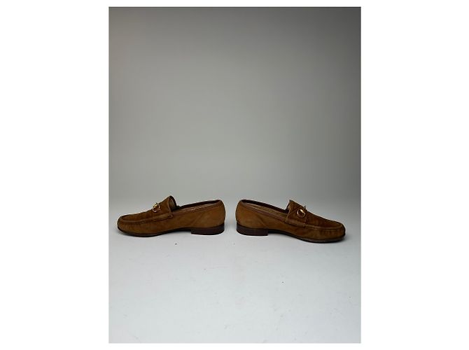 Mocassino in suede Gucci vintage con morsetto marrone - vista 2