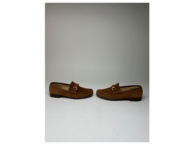 Mocassino in suede Gucci vintage con morsetto marrone - vista 4