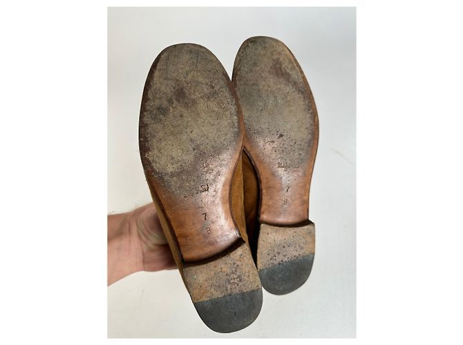 Mocassino in suede Gucci vintage con morsetto marrone - vista 5