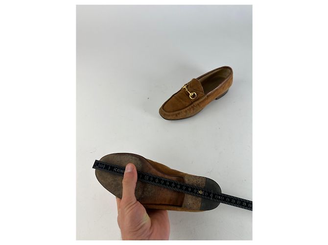 Mocassino in suede Gucci vintage con morsetto marrone - vista 6