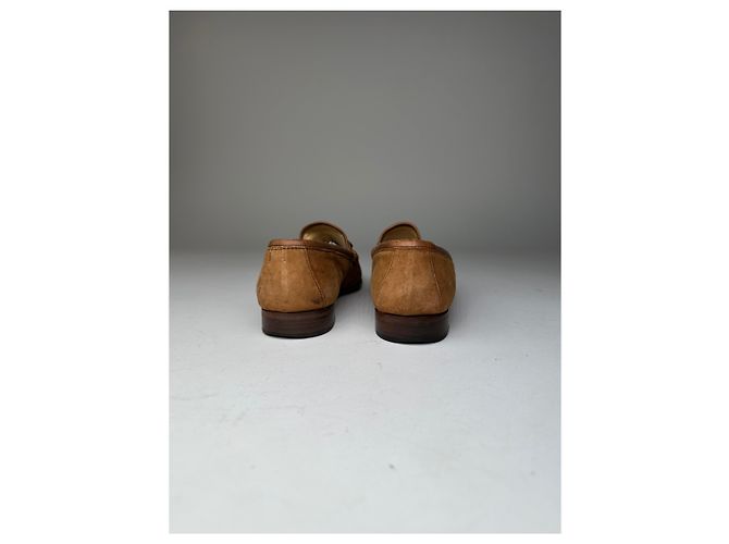 Mocassino in suede Gucci vintage con morsetto marrone - vista 7