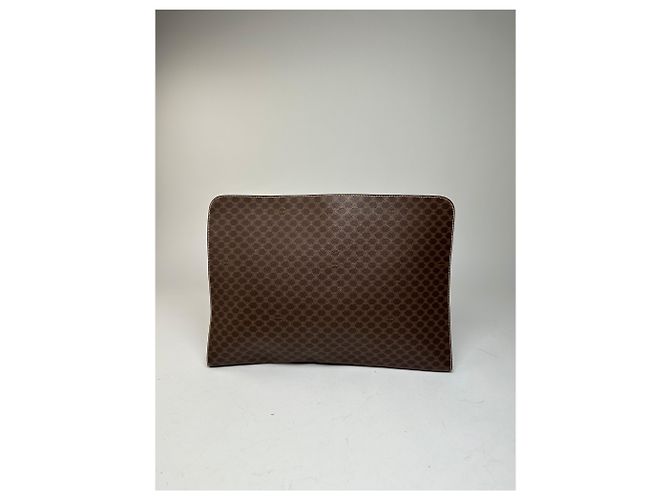 Céline Clutch in pelle monogramma Triomphe vintage di Celine Paris marrone - vista 2