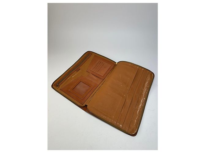 Céline Clutch in pelle monogramma Triomphe vintage di Celine Paris marrone - vista 3