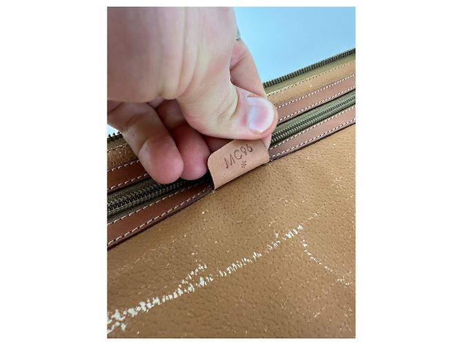 Céline Clutch in pelle monogramma Triomphe vintage di Celine Paris marrone - vista 7