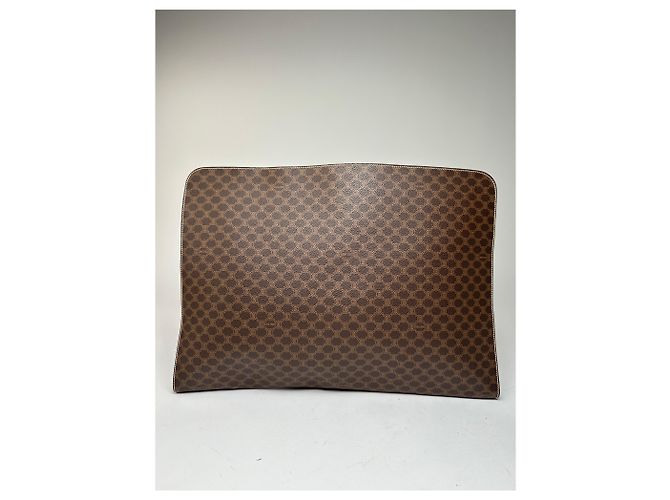 Céline Clutch in pelle monogramma Triomphe vintage di Celine Paris marrone - vista 8