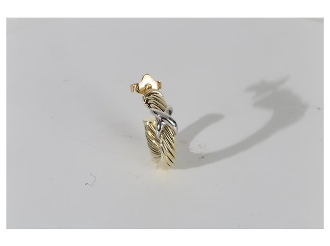 Pendientes de aro Cable X en oro blanco y oro amarillo de David Yurman - vista 3