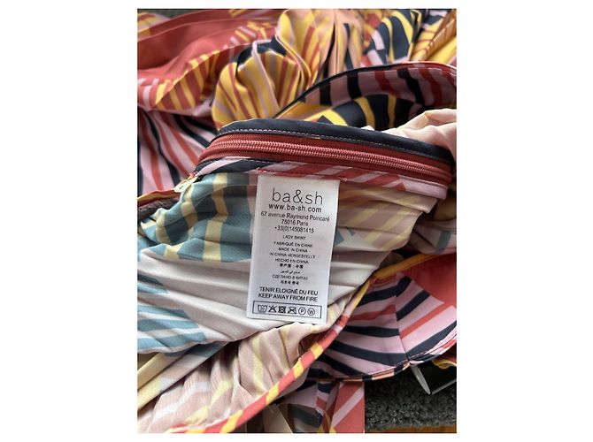 Ba&Sh Saia longa plissada estampada Marrom Preto Rosa Amarelo - vista 3