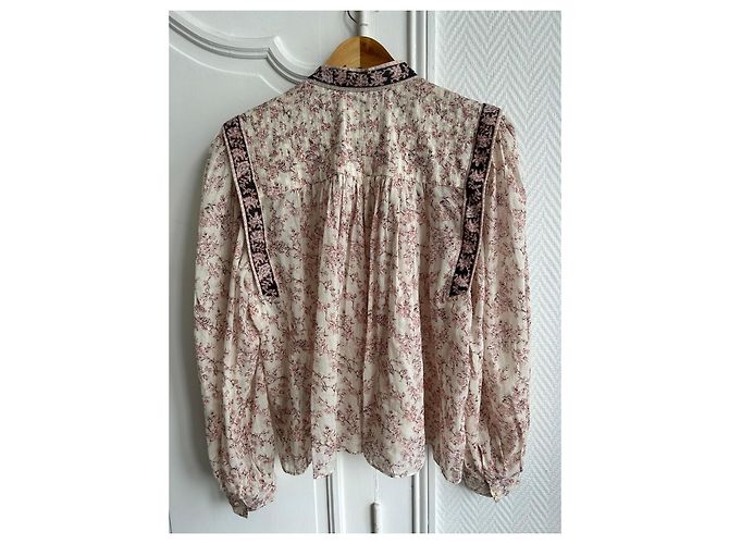 Isabel Marant Etoile Blusa de algodón con estampado floral Rosa Blanco - vista 3