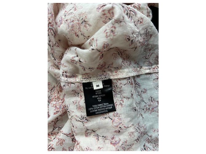 Isabel Marant Etoile Blusa de algodón con estampado floral Rosa Blanco - vista 5