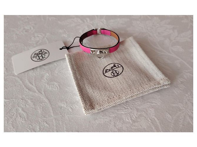 Hermès HERMES BRACCIALE RIVALE MINI CHEVRE CHANKLA. Rosa - vista 2