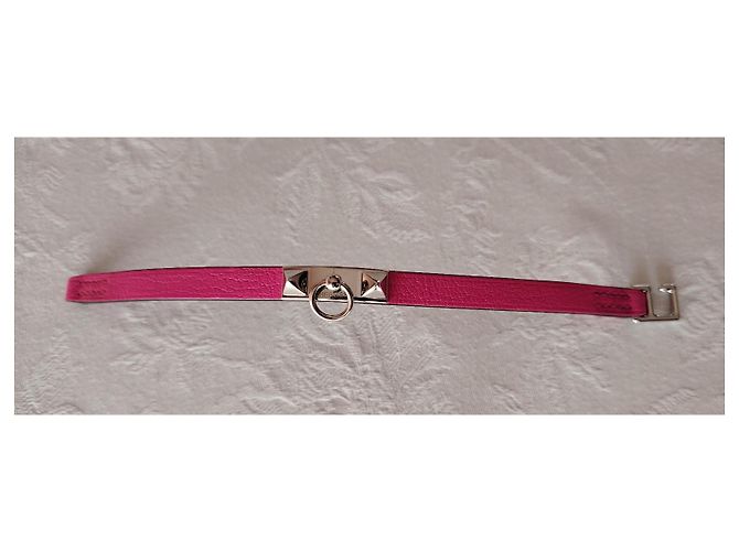 Hermès HERMES BRACCIALE RIVALE MINI CHEVRE CHANKLA. Rosa - vista 3