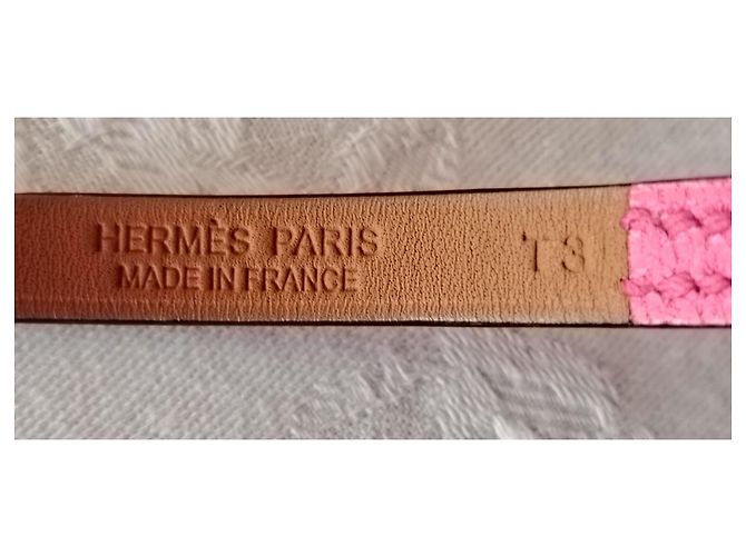 Hermès HERMES BRACCIALE RIVALE MINI CHEVRE CHANKLA. Rosa - vista 4
