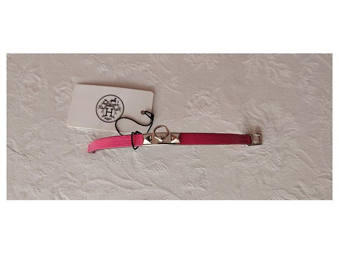 Hermès HERMES BRACCIALE RIVALE MINI CHEVRE CHANKLA. Rosa - vista 6