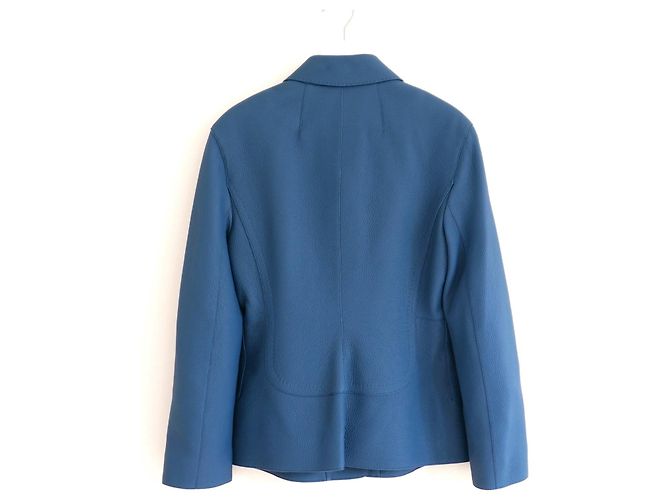Hermès Reitermantel aus Hirschleder in himmelblau - Ansicht 3