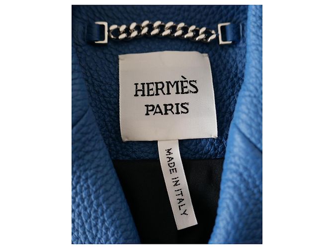 Hermès Reitermantel aus Hirschleder in himmelblau - Ansicht 8