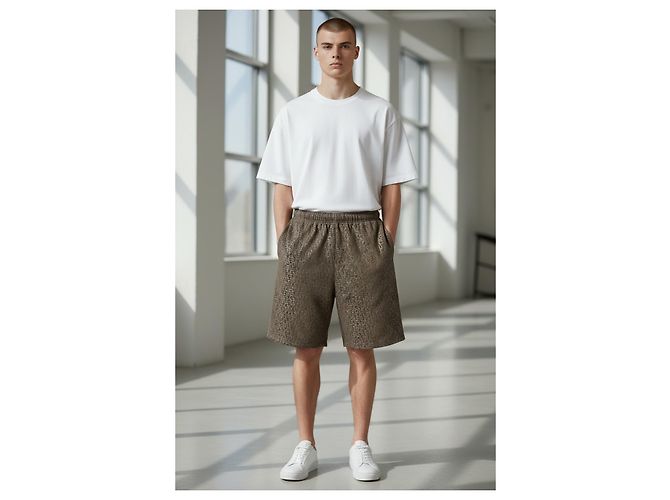 Pantaloncini Diesel verdi in cotone uomo M Verde - vista 2