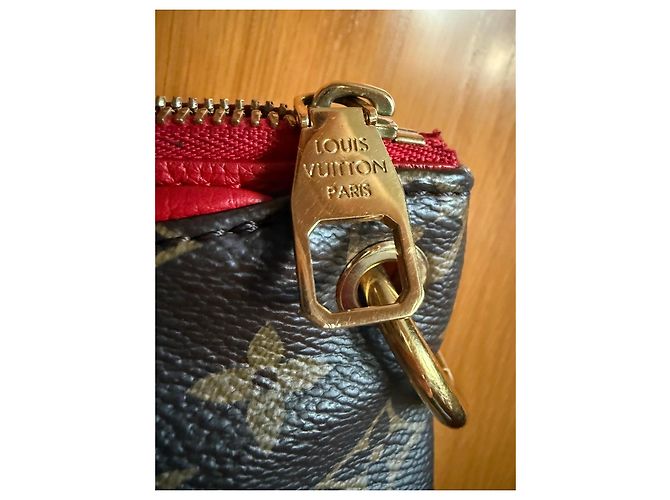 Borsa Louis Vuitton Monogram Pallas Marrone Rosso - vista 11