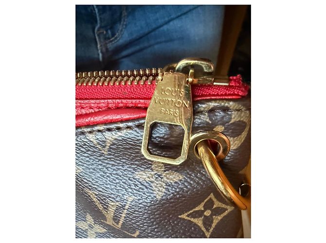 Borsa Louis Vuitton Monogram Pallas Marrone Rosso - vista 18
