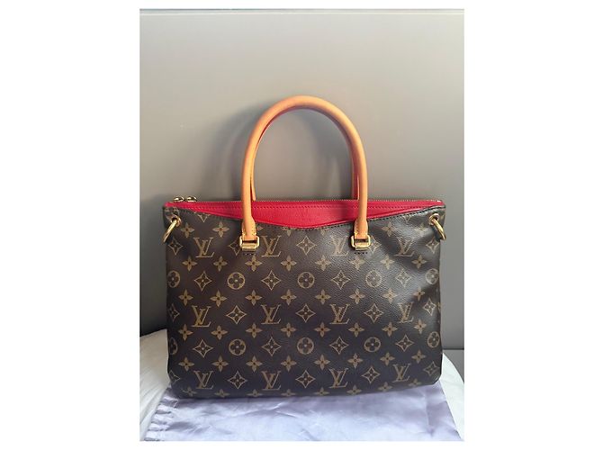 Borsa Louis Vuitton Monogram Pallas Marrone Rosso - vista 2