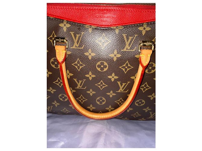 Borsa Louis Vuitton Monogram Pallas Marrone Rosso - vista 3