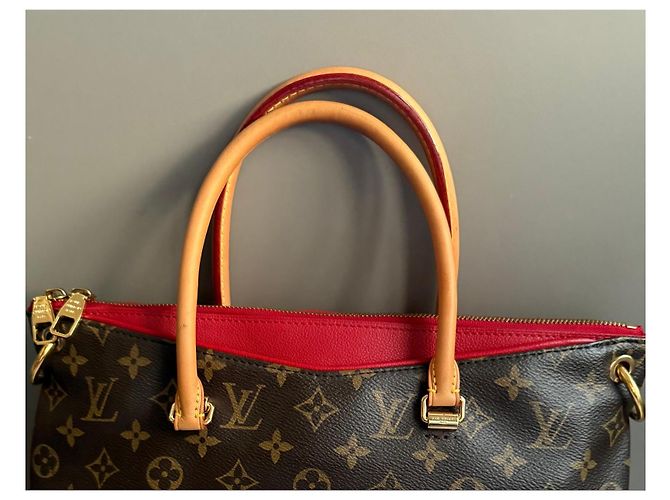 Borsa Louis Vuitton Monogram Pallas Marrone Rosso - vista 4