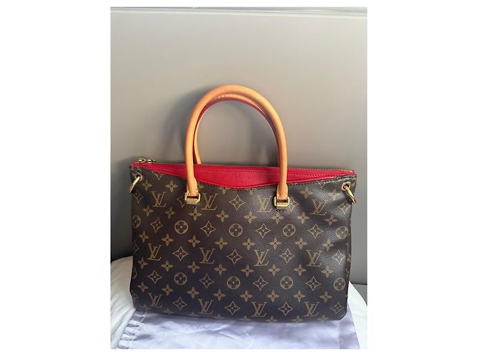 Borsa Louis Vuitton Monogram Pallas Marrone Rosso - vista 5