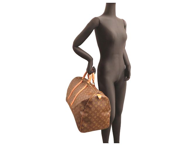 Borsa Boston Keepall 50 Louis Vuitton Marrone - vista 8