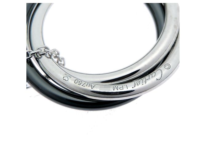 Cartier Trinity Diamant-Halskette Schwarz Silber - Ansicht 4