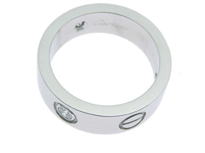Anello classico Love in oro bianco 18K con diamanti di Cartier - vista 2
