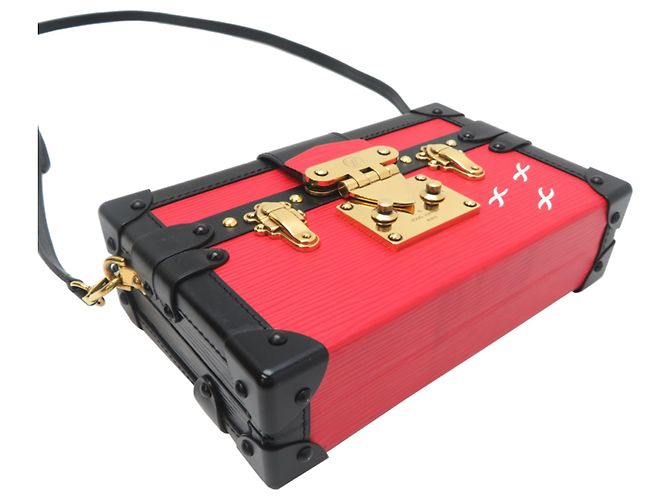 Borsa a Spalla Petite Malle Donna Louis Vuitton Nero Rosso - vista 3