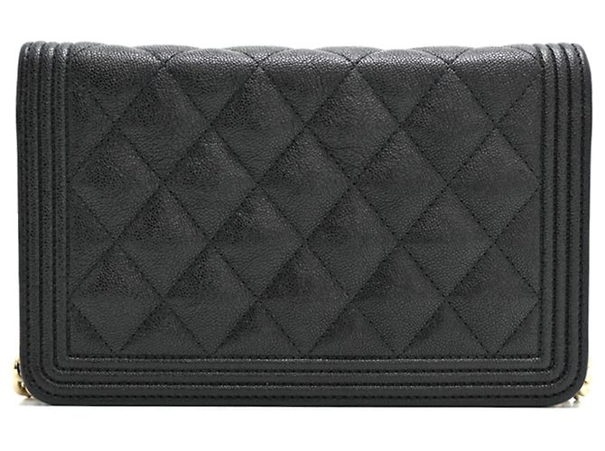 Cartera Boy Chain de Chanel en Cuero de Ternera Texturizado Negro - vista 2