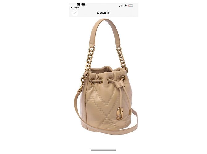 Borsa Mini Bucket J Marc in Pelle Beige di Marc Jacobs - vista 3