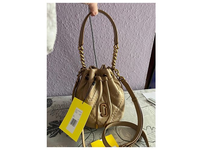 Borsa Mini Bucket J Marc in Pelle Beige di Marc Jacobs - vista 7