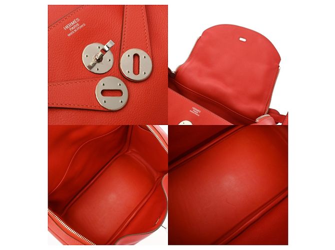 Borsa Hermès Lindy 30 in Rouge Casaque Rosso - vista 10