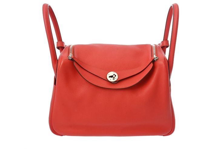 Borsa Hermès Lindy 30 in Rouge Casaque Rosso - vista 2