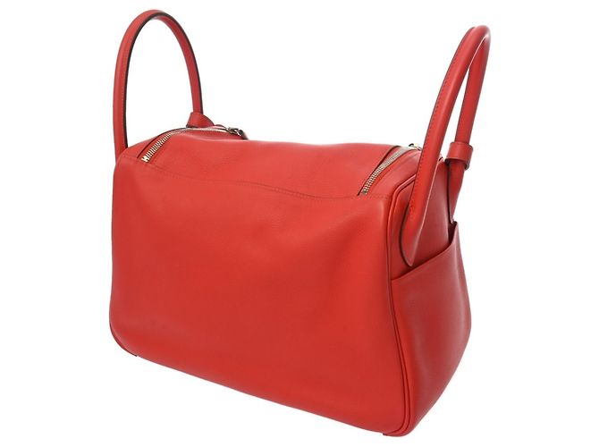 Borsa Hermès Lindy 30 in Rouge Casaque Rosso - vista 3