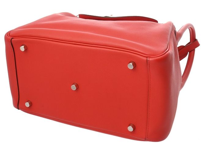 Borsa Hermès Lindy 30 in Rouge Casaque Rosso - vista 5