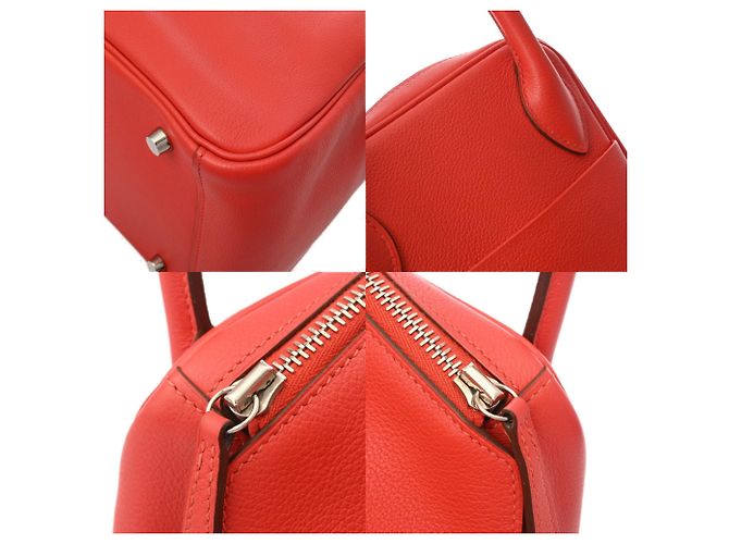 Borsa Hermès Lindy 30 in Rouge Casaque Rosso - vista 9