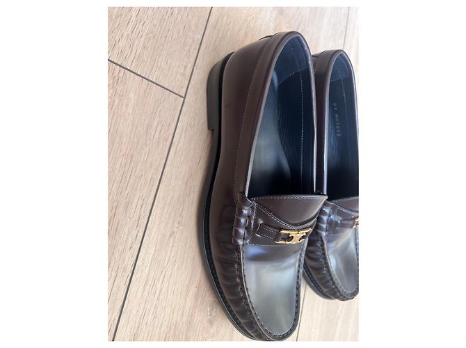 Mocassini Céline Paris in pelle marrone Marrone scuro - vista 2