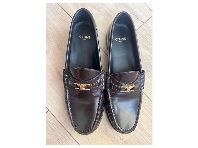 Mocassini Céline Paris in pelle marrone Marrone scuro - vista 5