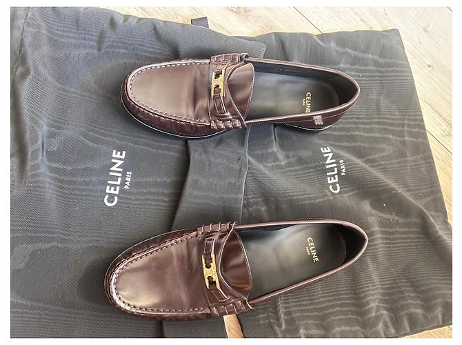 Mocassini Céline Paris in pelle marrone Marrone scuro - vista 7