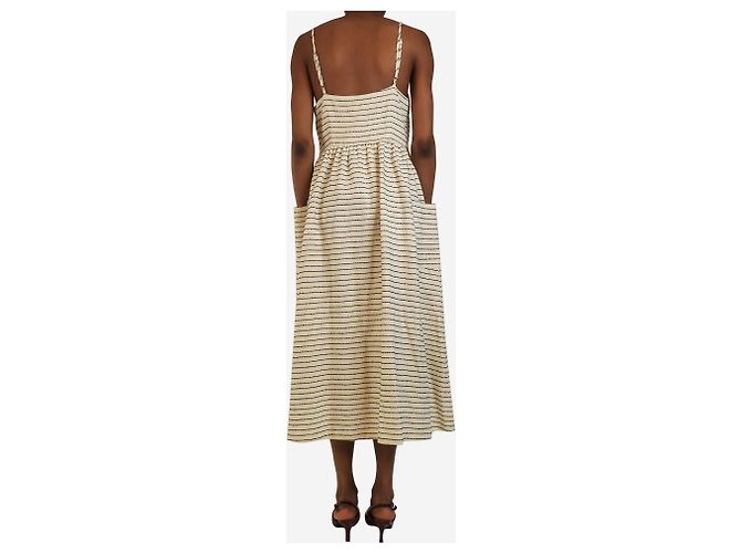 Mara Hoffman Schwarz-weißer gestreifter Sommerkleid - Größe UK 6 - Ansicht 2