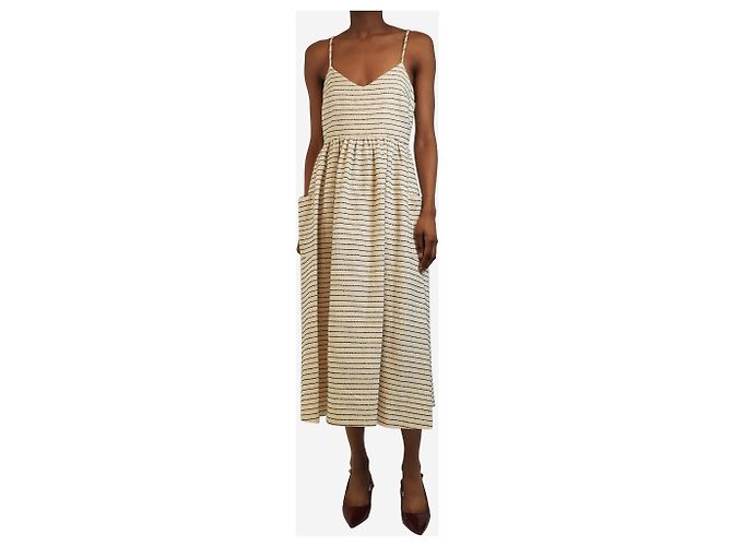 Mara Hoffman Schwarz-weißer gestreifter Sommerkleid - Größe UK 6 - Ansicht 3