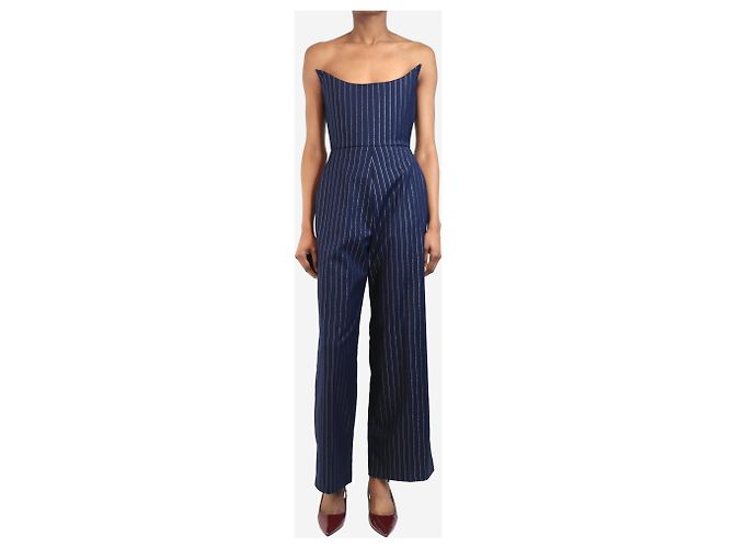Autre Marque Mono sin mangas a rayas azul marino - talla UK 8 - vista 3